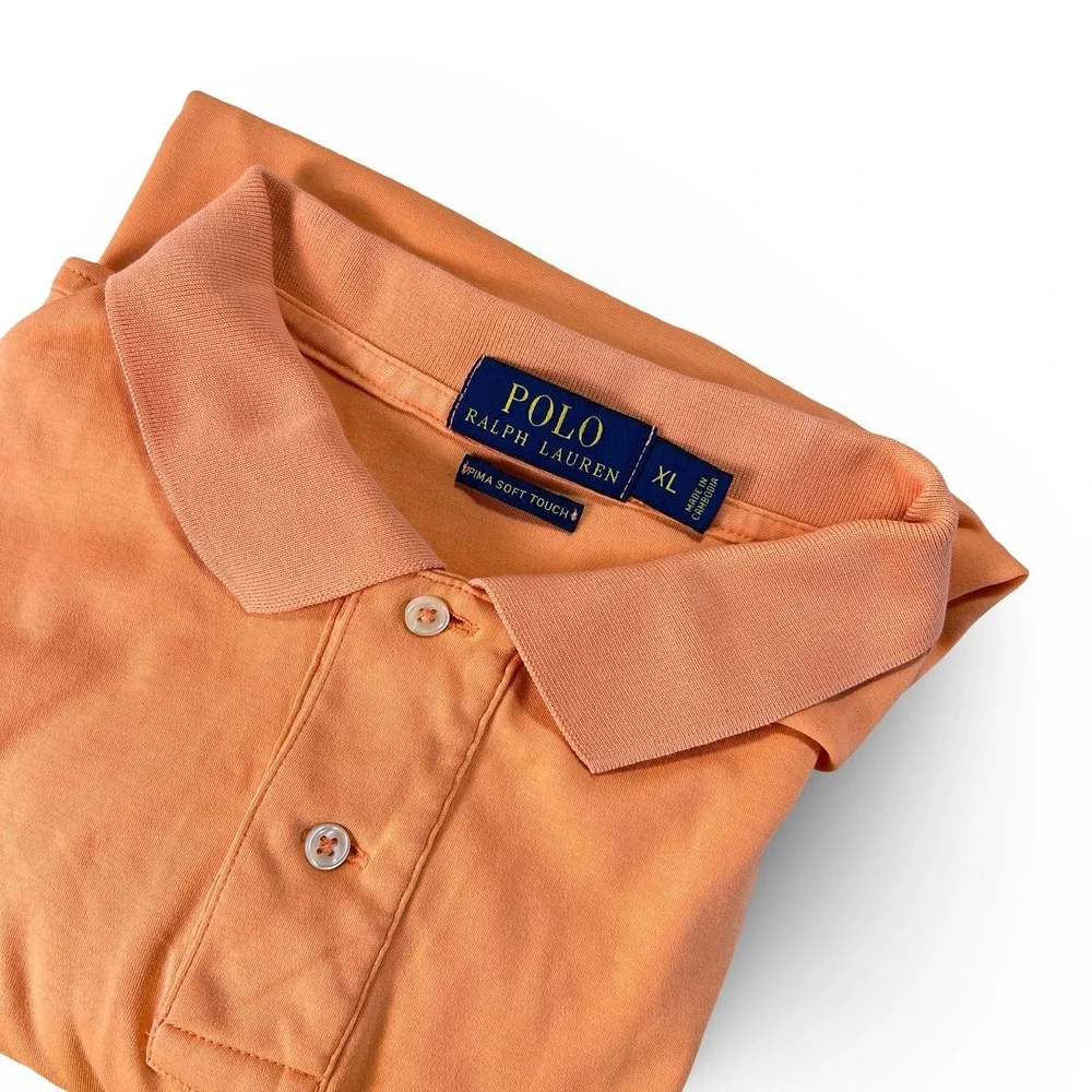 Polo Ralph Lauren Polo Mens XL Orange Pima Soft Touch Short Sleeve Pony Logo